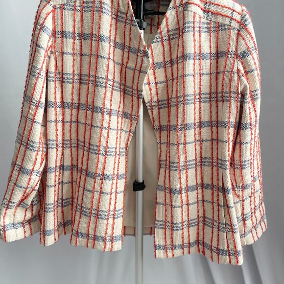 Chico's Orange and Blue Tweed Jacket - Picture 3 of 11